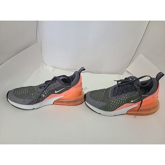 Nike Air Max 270 Women's Shoes Size 6Y Gray/Orange/White - Picture 4 of 12